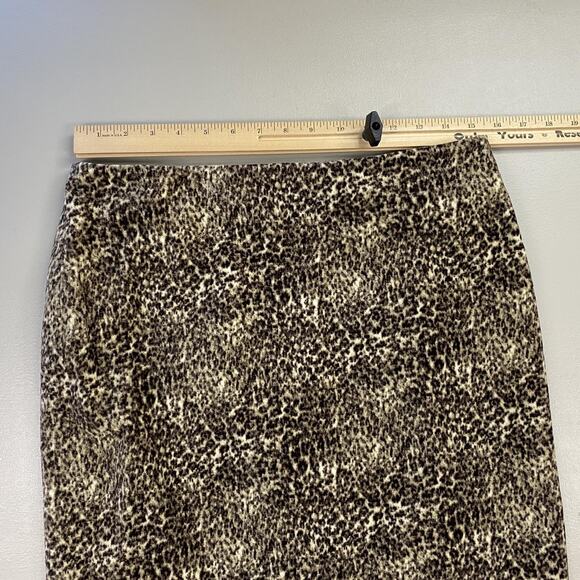 Talbots Velour Skirt Suit Womens 8P Brown Animal Print Jacket Skirt Set 8 Petite - Picture 11 of 16